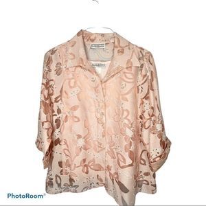 Dress Barn Sheer Floral Blouse Size 2X